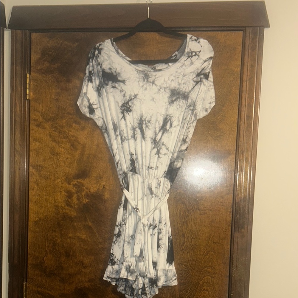 Tie-Dye Black and White Romper